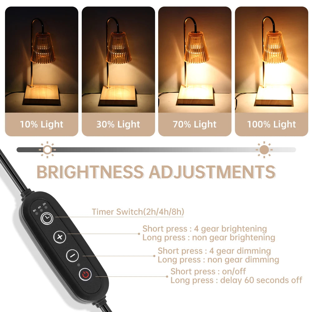Harrow & Vale STRALEN LED Candle Warmer Lamp with Timer & Dimming
