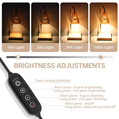 Harrow & Vale STRALEN LED Candle Warmer Lamp with Timer & Dimming